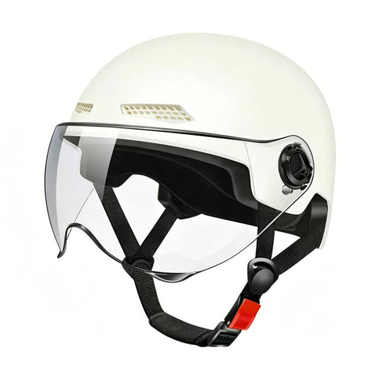 BY-1292 Unisex Motorcycle Frosted Protective Short Mirror Half Helmet (White)