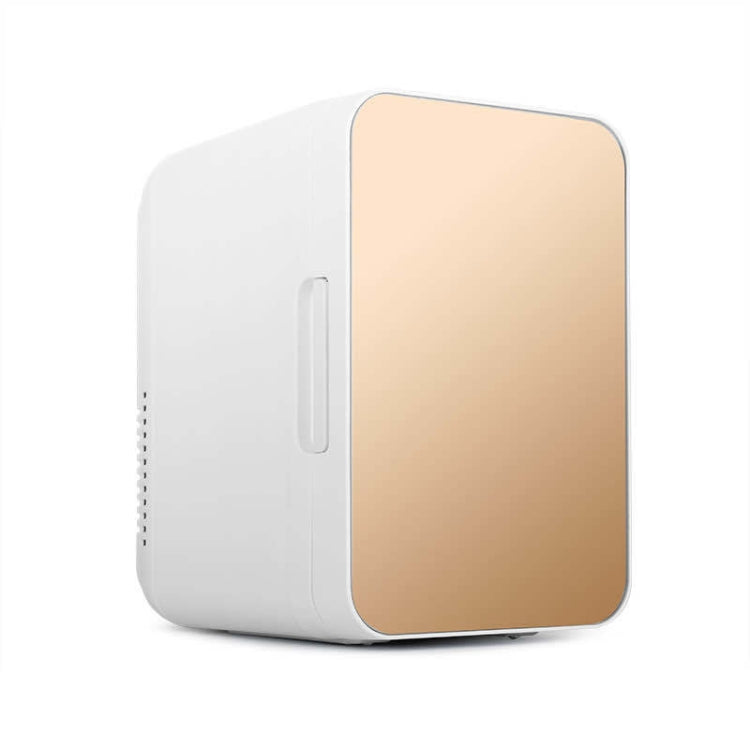 8L 37-48W Tempered Glass Panel Car / Home Mini Refrigerator, EU Plug (Gold) by buy2fix