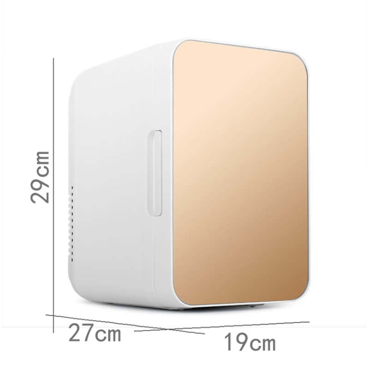 8L 37-48W Tempered Glass Panel Car / Home Mini Refrigerator, EU Plug (Gold) by buy2fix