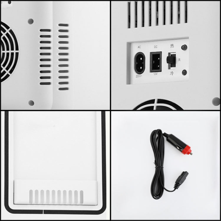 8L 37-48W Tempered Glass Panel Car / Home Mini Refrigerator, EU Plug (Gold) by buy2fix