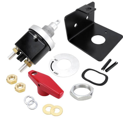 300A High Current Silver-plated Copper 12V-36V Battery Cut Off Switch with Red Handle Isolator & Lock-Out Plate - Car Switches by buy2fix | Online Shopping UK | buy2fix