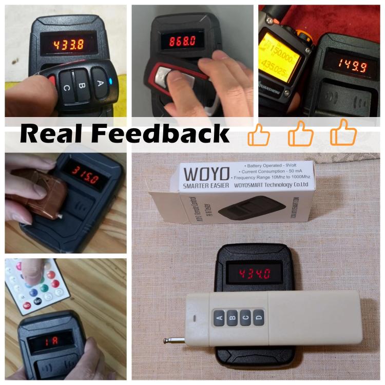 WOYO PL001 Car Remote Control Tester 10-1000MHZ RF IR Infrared Wireless Digital Frequency Tester for Truck Door Key Remote Clone (Black) - Electronic Test by buy2fix | Online Shopping UK | buy2fix