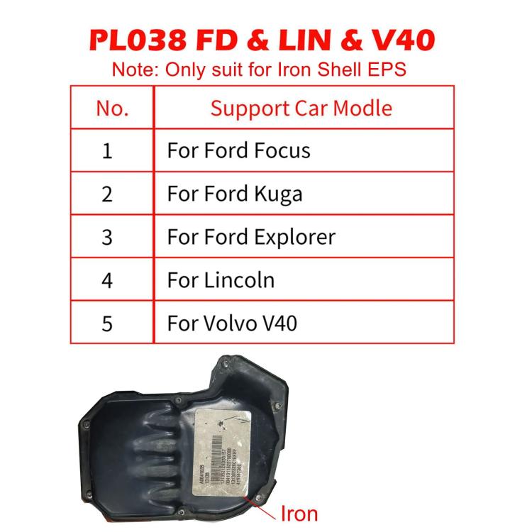 WOYO PL038 For Ford Focus, Kuga, Explorer, Lincoln, Volvo V40 Iron Shell Electric Power Steering Wheel Motor EPS Tester (Black Red) - Code Readers & Scan Tools by buy2fix | Online Shopping UK | buy2fix