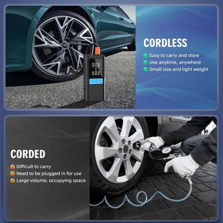 12V Portable Air Pump for Car Motorcycle Tires (Black) - Inflatable Pump by buy2fix | Online Shopping UK | buy2fix