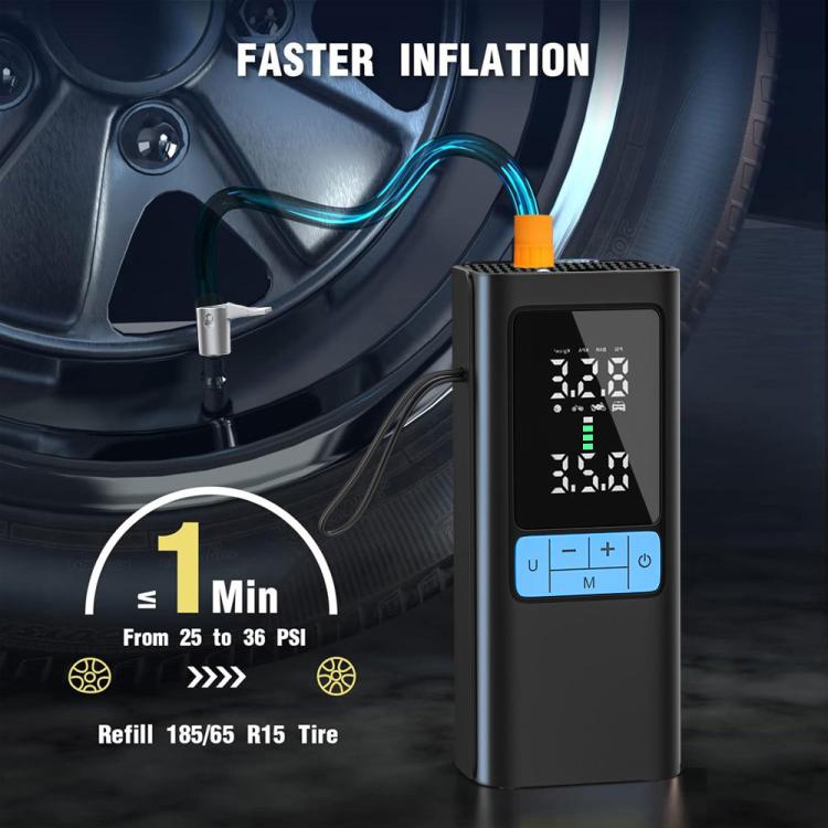 12V Portable Air Pump for Car Motorcycle Tires (Black) - Inflatable Pump by buy2fix | Online Shopping UK | buy2fix