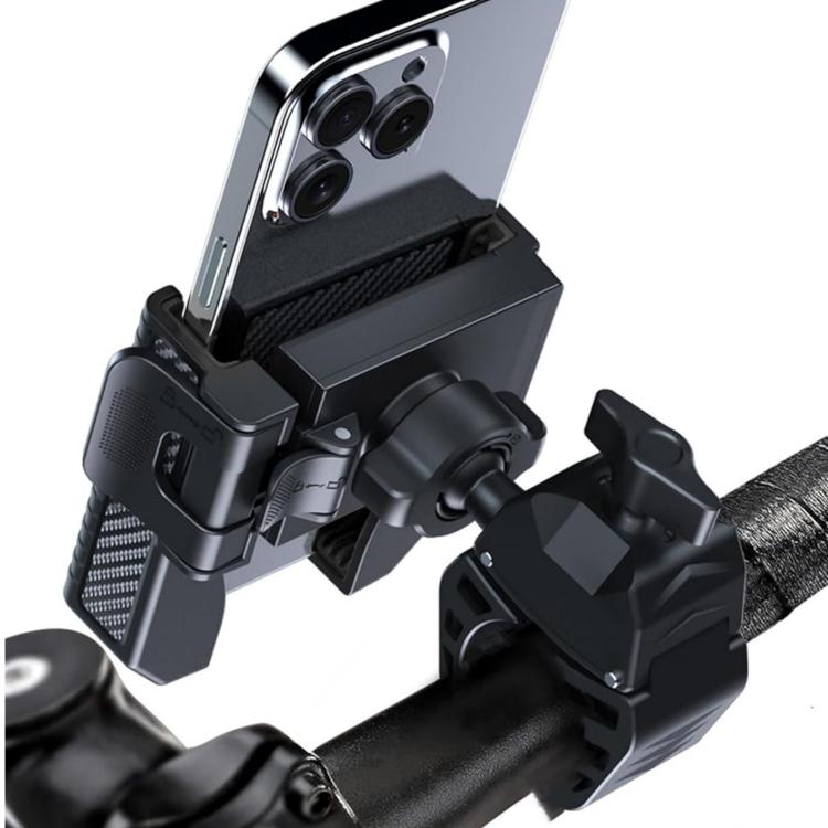 Carbon Fiber Texture Bicycle Non-slip Scooter Phone Holder (Black) - Holders by buy2fix | Online Shopping UK | buy2fix