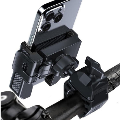 Carbon Fiber Texture Bicycle Non-slip Scooter Phone Holder (Black) - Holders by buy2fix | Online Shopping UK | buy2fix