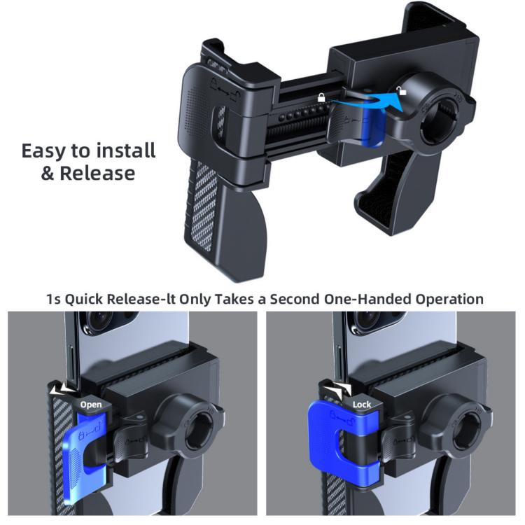 Carbon Fiber Texture Bicycle Non-slip Scooter Phone Holder (Black) - Holders by buy2fix | Online Shopping UK | buy2fix