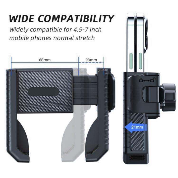 Carbon Fiber Texture Bicycle Non-slip Scooter Phone Holder (Black) - Holders by buy2fix | Online Shopping UK | buy2fix