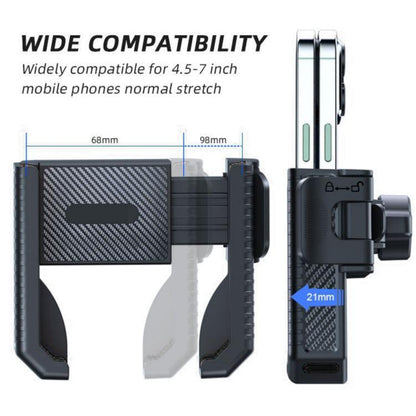 Carbon Fiber Texture Bicycle Non-slip Scooter Phone Holder (Black) - Holders by buy2fix | Online Shopping UK | buy2fix