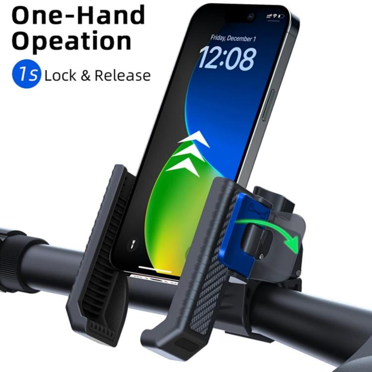 Carbon Fiber Texture Bicycle Non-slip Scooter Phone Holder (Black) - Holders by buy2fix | Online Shopping UK | buy2fix