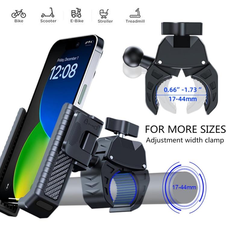 Carbon Fiber Texture Bicycle Non-slip Scooter Phone Holder (Black) - Holders by buy2fix | Online Shopping UK | buy2fix