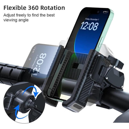 Carbon Fiber Texture Bicycle Non-slip Scooter Phone Holder (Black) - Holders by buy2fix | Online Shopping UK | buy2fix