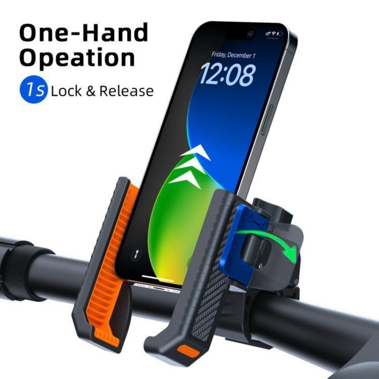 Carbon Fiber Texture Bicycle Non-slip Scooter Phone Holder (Orange) - Holders by buy2fix | Online Shopping UK | buy2fix