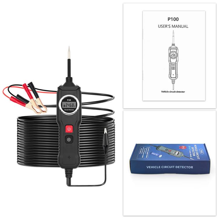 P100 5V-40V Electric Circuit Tester, Two Power Supply, Cable Length: 4m (Black) - Electronic Test by buy2fix | Online Shopping UK | buy2fix