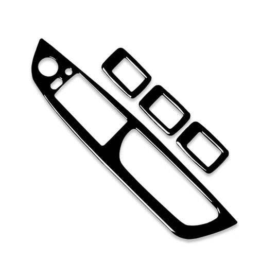Panneau de lève-vitre de conduite à droite de voiture + autocollant décoratif de bouton de démarrage pour BMW X5 E70 2008-2013 / X6 E71 2009-2014 (noir)