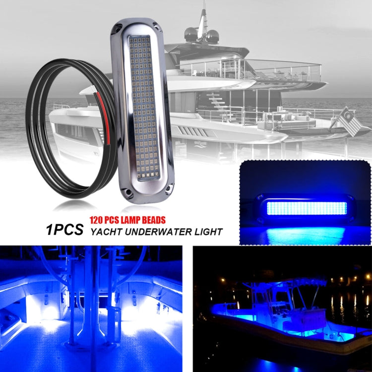 Ship / Yacht 10-30V 120LEDs Waterproof Stainless Steel Underwater Light (Red Light) - Marine Accessories & Parts by buy2fix | Online Shopping UK | buy2fix