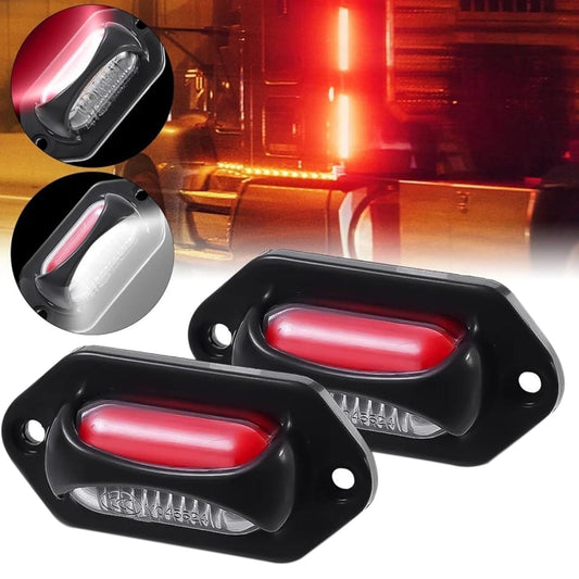 2pcs Car / Truck 12-24V 8LEDs Dual Color Side Marker Indicator Lights Bulb Lamp - Clearance Lights by buy2fix | Online Shopping UK | buy2fix