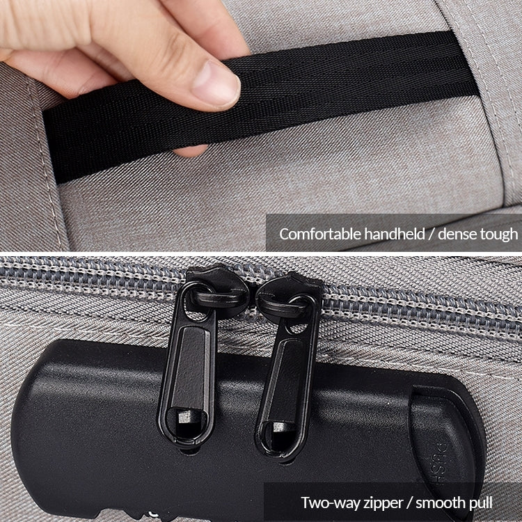 ZJ02 Waterproof Polyester Multi-layer Document Storage Bag Laptop Bag for All Sizes of Laptops, with Password Lock(Grey) by buy2fix