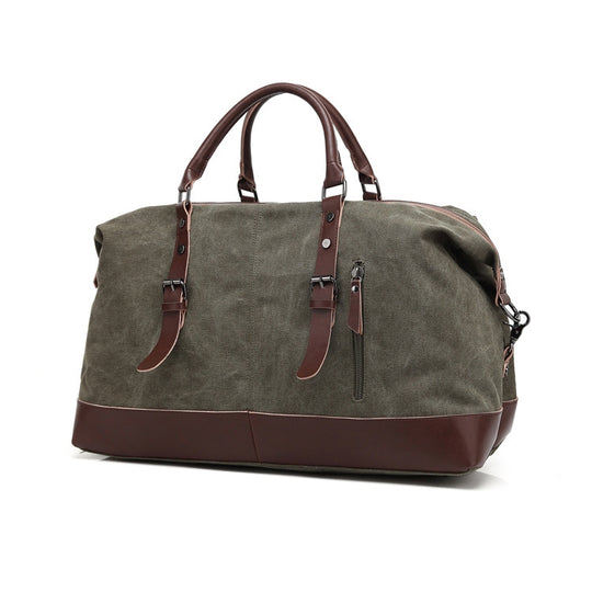 AUGUR 2012 Portable Casual Canvas Travel Handbag Baggage Shoulder Crossby Bag(Army Green)