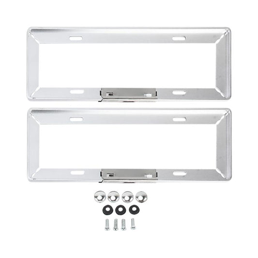 2 PCS Simple and Beautiful Car License Plate Frame Holder Universal License Plate Holder Car Accessories(Silver) by buy2fix