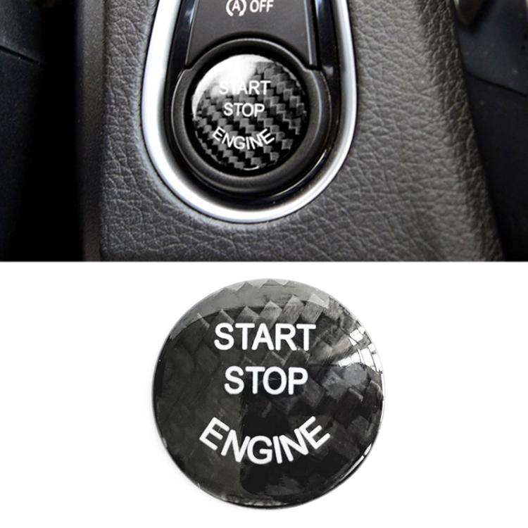 Car Carbon Fiber Engine Start Button Decoration Cover Trim Black for BMW F Chassis by buy2fix