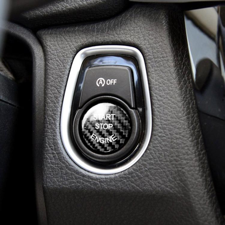 Car Carbon Fiber Engine Start Button Decoration Cover Trim Black for BMW F Chassis by buy2fix