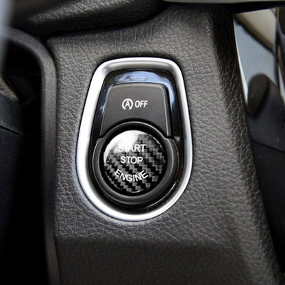 Car Carbon Fiber Engine Start Button Decoration Cover Trim Black for BMW F Chassis by buy2fix