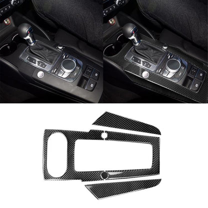 3 PCS Car Carbon Fiber Gear Panel Decorative Sticker for Audi A3 2014-2018, Left Driving by buy2fix