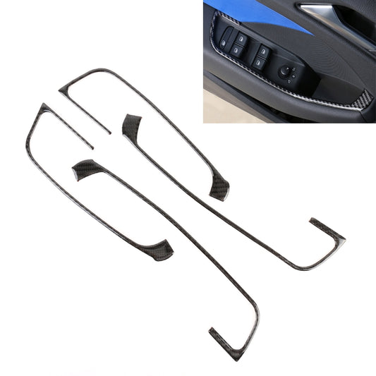 4 PCS Car Carbon Fiber Door Button Decorative Frame for Audi A3 2014-2018 - Car Interior Mouldings by buy2fix | Online Shopping UK | buy2fix