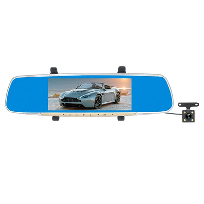 V100 7 inch LCD Touch Screen Rear View Mirror Car Recorder with Separate Camera, 170 Degree Wide Angle Viewing, Support Night Vision / Loop Video / Motion Detection / G-Sensor / TF Card by buy2fix