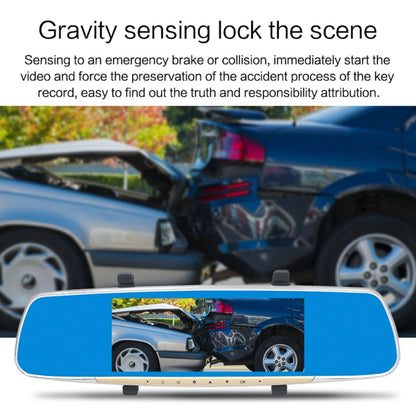 V100 7 inch LCD Touch Screen Rear View Mirror Car Recorder with Separate Camera, 170 Degree Wide Angle Viewing, Support Night Vision / Loop Video / Motion Detection / G-Sensor / TF Card by buy2fix