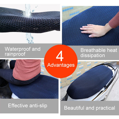 Waterproof Motorcycle Sun Protection Heat Insulation Seat Cover Prevent Bask In Seat Scooter Cushion Protect, Size: L, Length: 70-77cm; Width: 40-50cm(Blue) - Seat Covers by buy2fix | Online Shopping UK | buy2fix