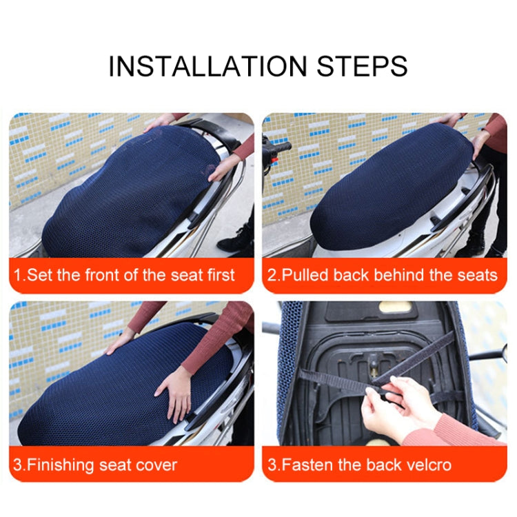 Waterproof Motorcycle Sun Protection Heat Insulation Seat Cover Prevent Bask In Seat Scooter Cushion Protect, Size: L, Length: 70-77cm; Width: 40-50cm(Blue) - Seat Covers by buy2fix | Online Shopping UK | buy2fix