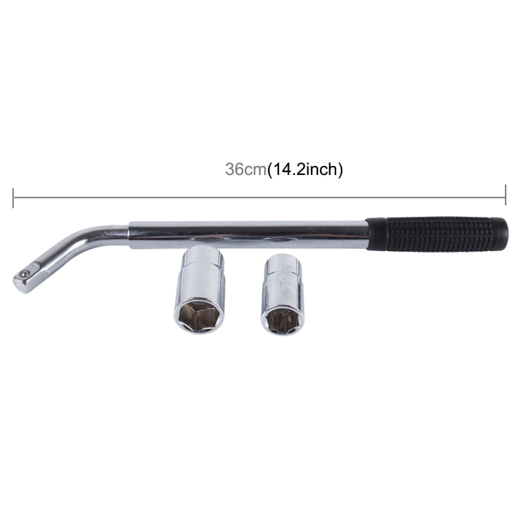 Telescoping Wheel Lug Wrench with Reversible 17mm & 19mm, 21mm & 23mm Socket Adapters And Extended Nonslip Handle from 14.4 inch to 20.5 inch by buy2fix
