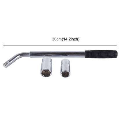 Telescoping Wheel Lug Wrench with Reversible 17mm & 19mm, 21mm & 23mm Socket Adapters And Extended Nonslip Handle from 14.4 inch to 20.5 inch by buy2fix