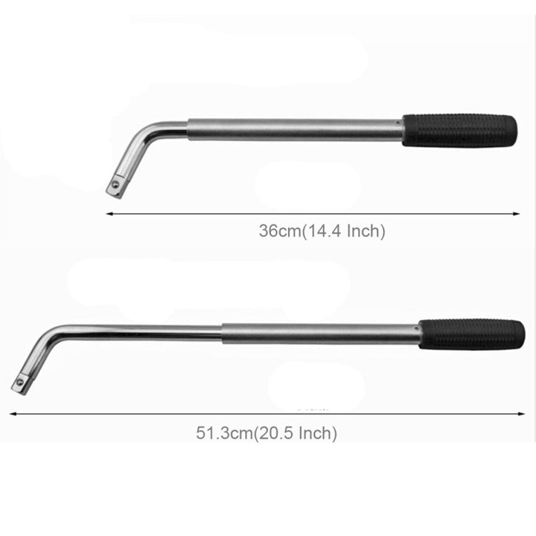 Telescoping Wheel Lug Wrench with Reversible 17mm & 19mm, 21mm & 23mm Socket Adapters And Extended Nonslip Handle from 14.4 inch to 20.5 inch by buy2fix