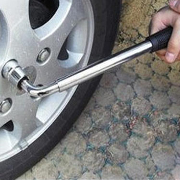 Telescoping Wheel Lug Wrench with Reversible 17mm & 19mm, 21mm & 23mm Socket Adapters And Extended Nonslip Handle from 14.4 inch to 20.5 inch by buy2fix