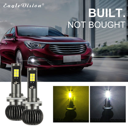 2 PCS EV15 880 / 881 DC9-32V / 6W / IP67 Car LED Double Color Fog Light, Cold White Light  + Amber Light - Fog / Driving Lights by buy2fix | Online Shopping UK | buy2fix
