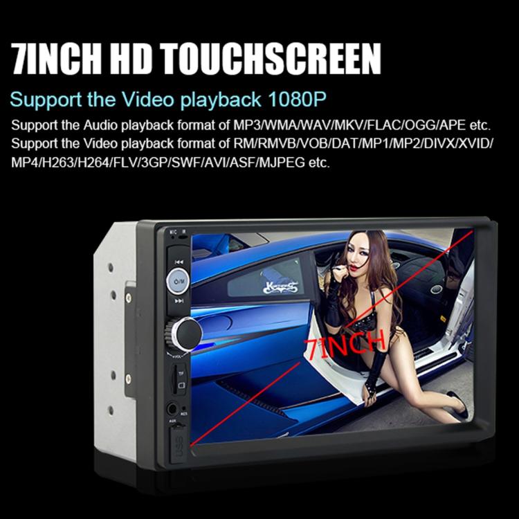 7010B HD 2 Din 7 inch Car Bluetooth Radio Receiver MP5 Player, Support FM & USB & TF Card by buy2fix