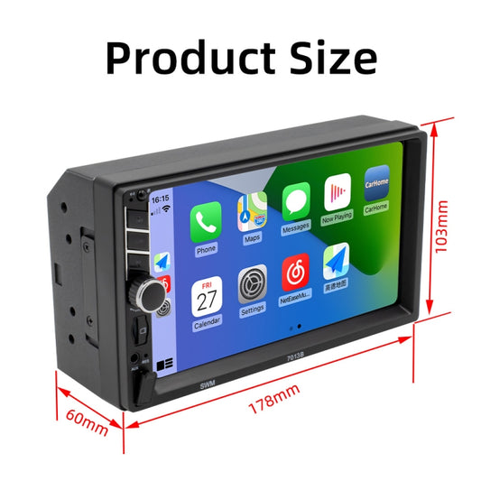 7013B HD 7 inch Car Radio Receiver MP5 Player, Support FM & Bluetooth & TF Card & Phone Link & Wired Carplay by buy2fix