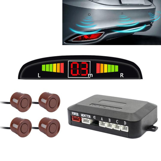 Car Buzzer Reverse Backup Radar System - Premium Quality 4 Parking Sensors Car Reverse Backup Radar System with LCD Display(Brown)