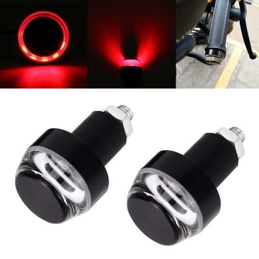 Pair Motorcycle Turn Signal Light Grip Bar Plug Strobe Side Marker End LED Handlebar Lamp - Signal Lights by buy2fix | Online Shopping UK | buy2fix