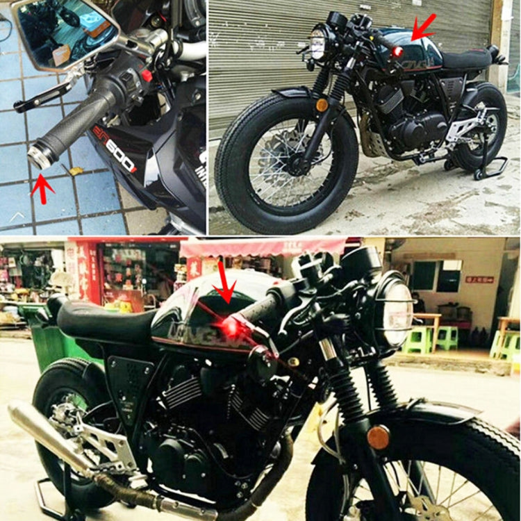 Pair Motorcycle Turn Signal Light Grip Bar Plug Strobe Side Marker End LED Handlebar Lamp - Signal Lights by buy2fix | Online Shopping UK | buy2fix