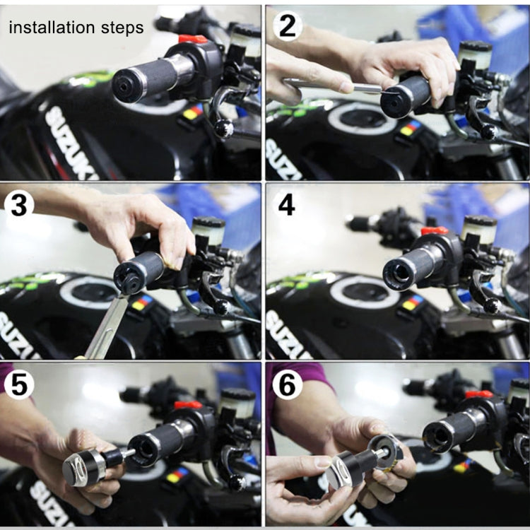Pair Motorcycle Turn Signal Light Grip Bar Plug Strobe Side Marker End LED Handlebar Lamp - Signal Lights by buy2fix | Online Shopping UK | buy2fix