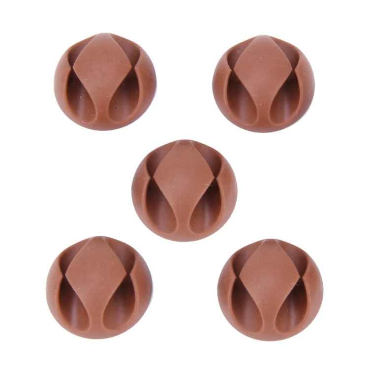 5 PCS Double Hole Cable Clips, Cable Management System and Cord Organizer Solution (Brown) by buy2fix