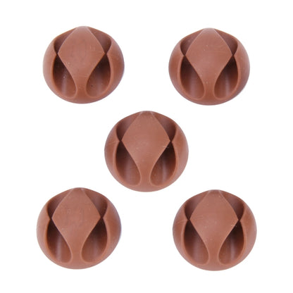 5 PCS Double Hole Cable Clips, Cable Management System and Cord Organizer Solution (Brown) by buy2fix