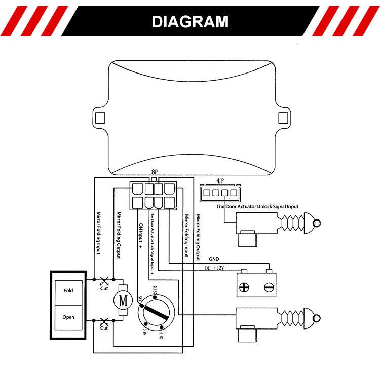 Universal Auto Side Mirror Folding System Car Side Mirror Folding Controller - Car Switches by buy2fix | Online Shopping UK | buy2fix