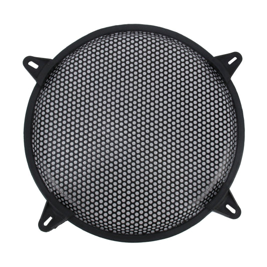 12 inch Car Auto Metal Mesh Black Round Hole Subwoofer Loudspeaker Protective Cover Mask Kit with Fixed Holder - Car Amplifiers by buy2fix | Online Shopping UK | buy2fix