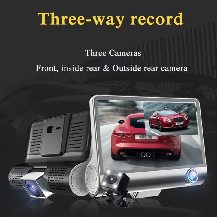 4.0 inch IPS Screen 5.0 Mega Pixels 170 Degrees Wide Angle Full HD 1080P 3 Channels Video Car DVR, Support Night Vision Fill Light / Reversing Visual / TF Card(32GB Max) / G-sensor / Motion Detection by buy2fix